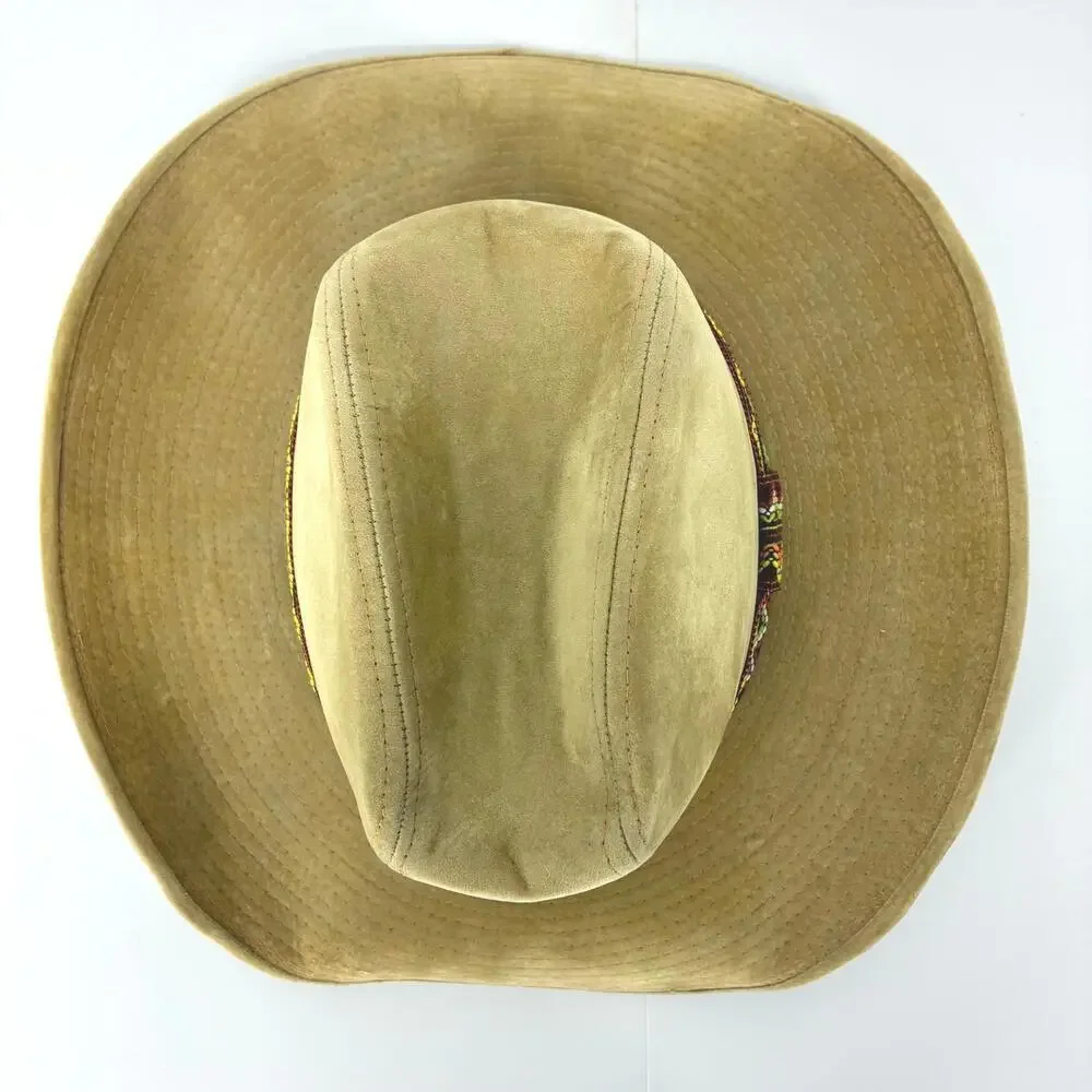 Ya Tan Sueded Fabric Wide Brim Cowboy Southwestern Hat with Decorative Band